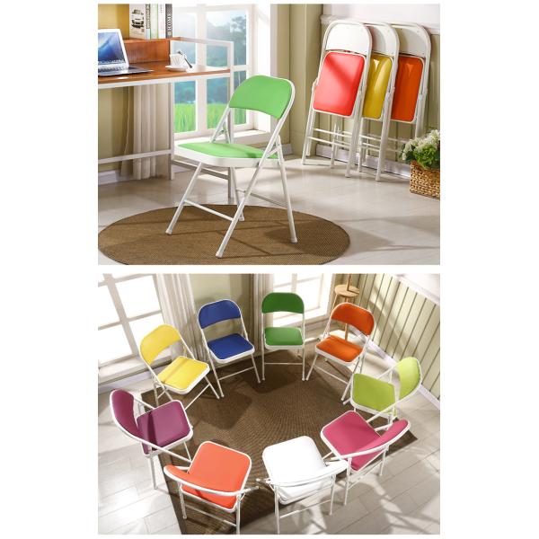 Hospital Living Room Stackable Folding Dining Chair with Colorful Soft PU Leather