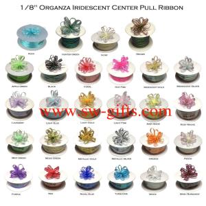 Bronzing multicolor rosettes ribbons awards Plain Color Woven Organza ribbon