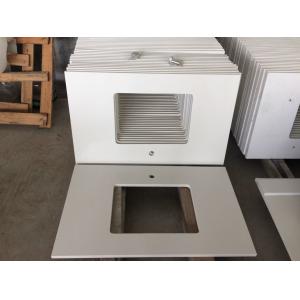 China Durable Prefabricated Vanity Countertops , Absolute White Natural Quartz Vanity Top on sale