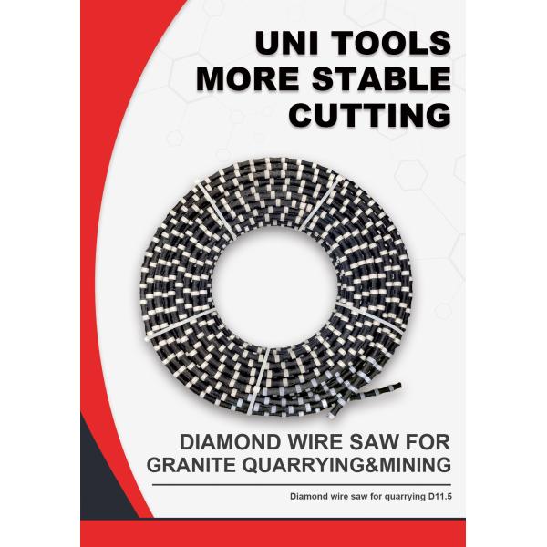 Granite Quarrying Diamond Wire Cutting Rope Cutting Stone 11.5mm