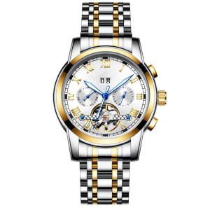 Cheap SS Strap 40mm Automatic Mechanical Watch 3BAR Multi Function With Calendar for sale