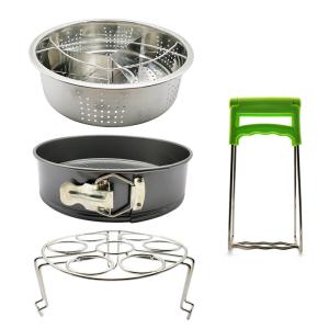 Cheap 10 Pcs Kitchen Accessories for 5,6,8 Qt, Steamer Basket Egg Rack Springform Pan Silicone Pot Holder Egg Bites Mold with recipe for sale