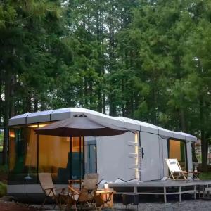 China 8 Ton Steel Space Capsule House with Solar Panels LED Lighting on sale