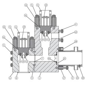 EMSCO FB1600 mud pump Fluid end module，F1300 mud pump, F1000 mud pump, F800 mud