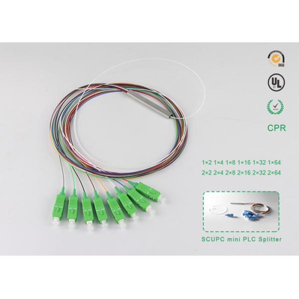 1x8 mini type PLC splitter with SC APC connector Optical Fiber Splitter