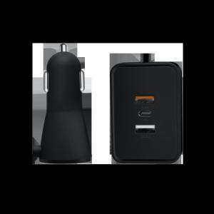 Multi Port ABS Fast Charging Car Charger With Extension Cord 120W Lighter Switch