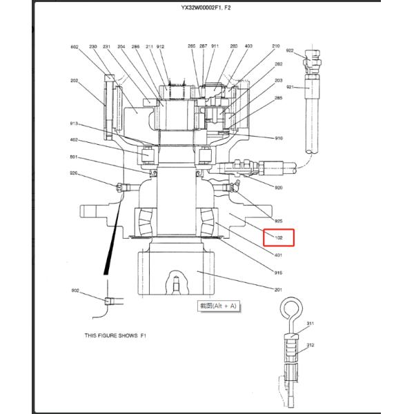 Kobelco Planetary Gear Parts SK135 Swing Reduction YX32W00002S102 Rotary Motor Shaft