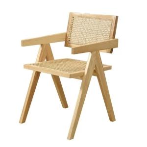Customizable Rattan And Wood Armchair OEM Wooden Dining Room Chairs