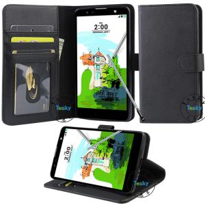 book type pu leather case cover with card holder and stand function for LG