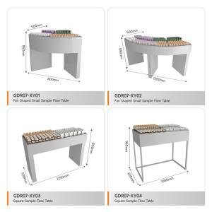 Retail Display Table Grey Wooden Sample Island For Customized Shop Display And
