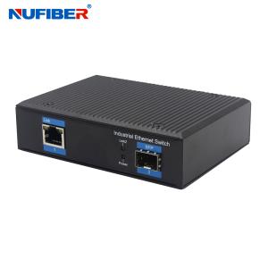 Industrial SFP to UTP POE Media Converter Gigabit Din Rail Mount 48V
