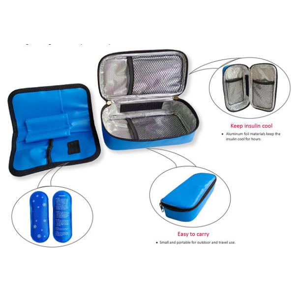 Easy Carry Travel Case Cooling First Aid Bag With Insulin Cooler