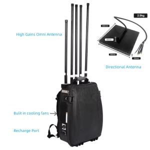 Portable Macpack Anti Drone Systems 8 Bands 320W 2.4G 5.8G 1.5G 900M 5.2G