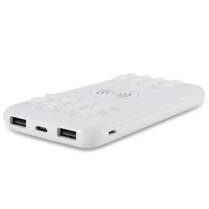 ABS 10000mAh Polymer Battery Dual USB Wireless Charger Sticker Power Bank