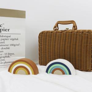 Customized Soft Silicone Toys Rainbow Stacking For Baby Educational