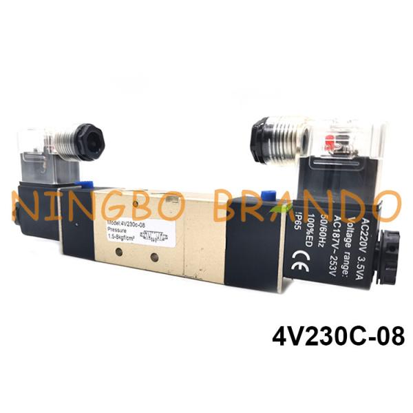 Quality 4V230C-08 Airtac Type 5/3 Way Pneumatic Solenoid Valve 12V 24V 110V 220V wholesale