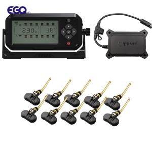 China 10 Wheel Valve Stem Sensor Tire Pressure Monitoring System 433.92 MHz LCD Segment Display on sale