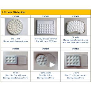 Round Shape Ceramic Mixing Slab 35 Wells Type For Dental Laboratory