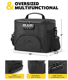 Insulated Lunch Bag with Combination Lock - Durable, Leakproof, Soft Cooler Bag