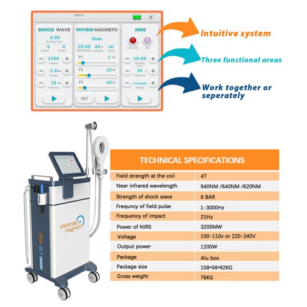 3 In 1 Physical Therapy Machine For ED Magnetic Therapy Machine+Infrared +Shockwave Therapy Machine