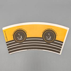 Flexo Printing Biodegradable Tea Cups Paper Cup Fan With Double Side PE