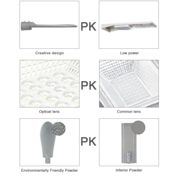 100lm/W 5KV Solar Powered Outdoor Street Lights , 0.1KW Aluminium Led Street Light