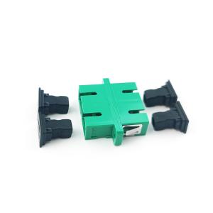 SC APC Dustproof Duplex Coupler with Eared 2 Port Green Optical Fiber Active
