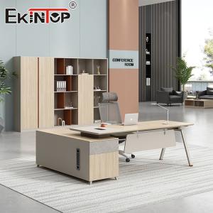 Commercial Style Executive Desk Large Writing Desk in Walnut Wood