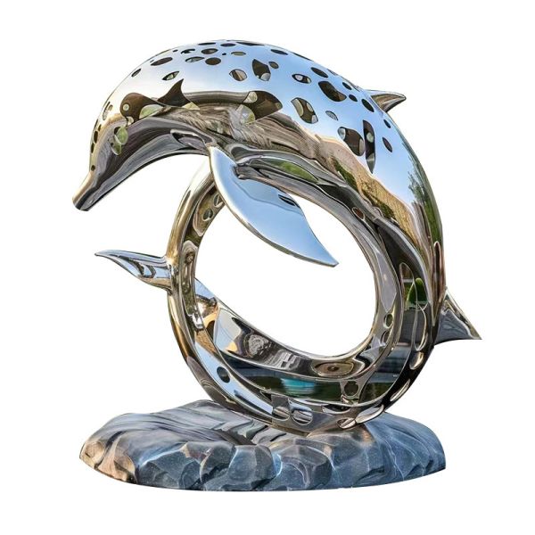 Whale Metal Sculpture Customized Size Easy Maintenance Elegant Metal Artwork