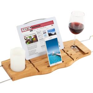 Multifunction Bathroom Bamboo Towel Rack Custom Shaped No Petrochemicals