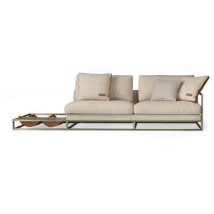 3 Seats Modern Upholstered Sofa With Right Looking Arm And Magazine Rack