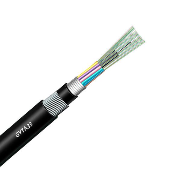 High Performance GYTA33 24 48 96 Core Fiber Optic Wire Outdoor G652D Fiber Optic