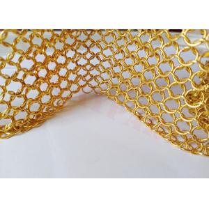 Gold Color Stainless Steel Chainmail Wire Mesh Curtain For Space Dividers