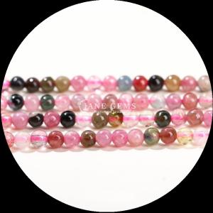 Assorted Color Gemstone Bead Round Cut Small Tourmaline Crystal Loose Bead