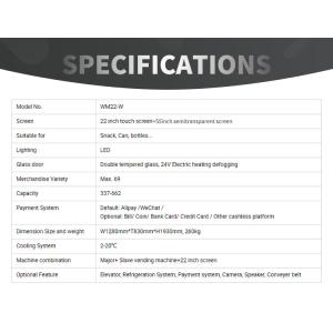 Micron WM22-TW translucence touch screen vending machine, drinks bottles