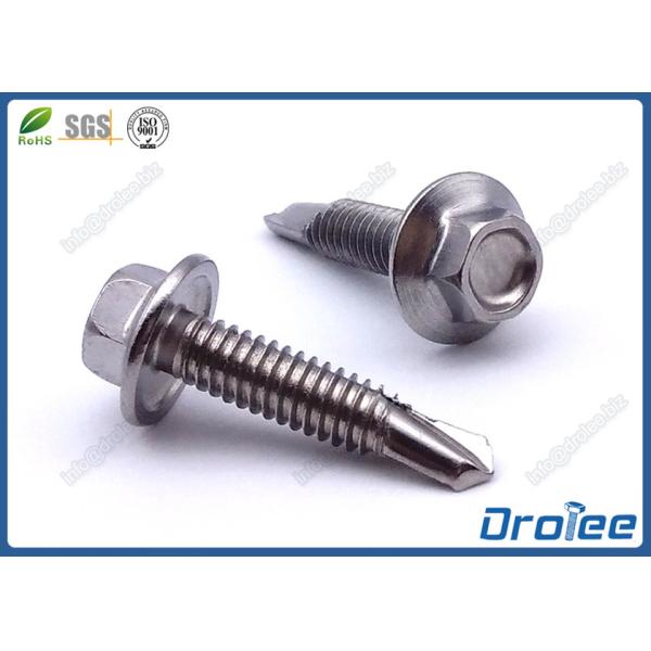Quality 410 Stainless Steel Self Tek Screws, Passivated, Hex Flange Washer Head wholesale