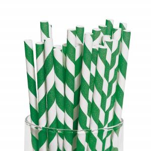 Food Grade Safe Striped Paper Straws Non Toxic FDA Approved Convenient