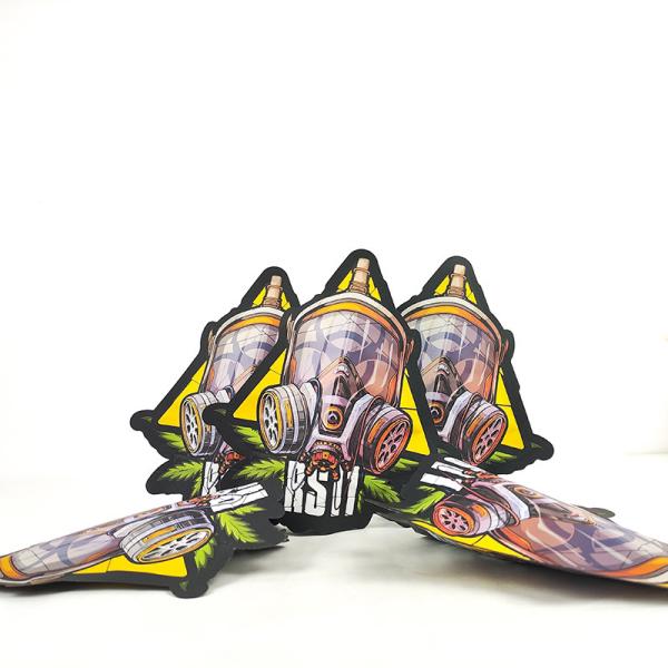 Quality Plastic Die Cut Custom Shaped Mylar Bags 3.5g Pack Irregular Smell Proof wholesale