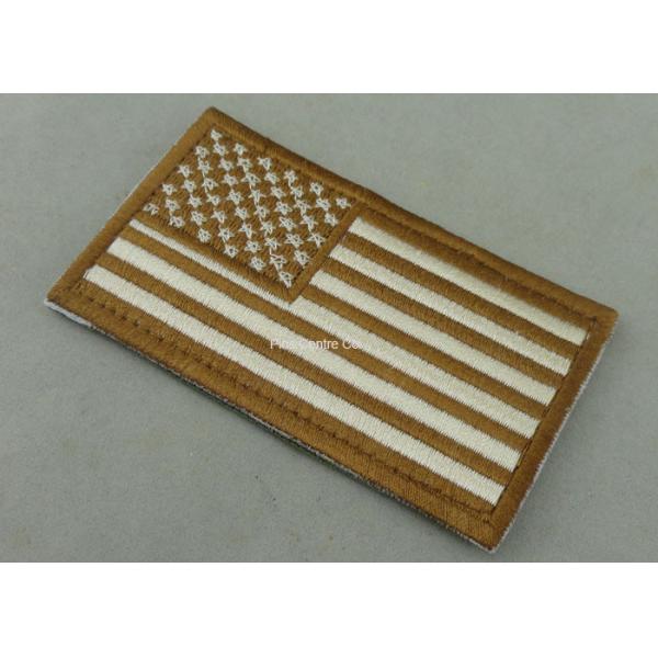 Quality Twill Fabric Custom Embroidery Patches , Iron-on Velcro Badges Eco-Friendly wholesale