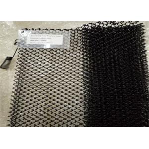 Black Hanging Mesh Fireplace Screens / Metal Mesh Drapery Length Customized