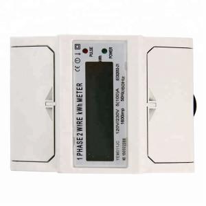 Factory Supply 4P Din Rail 1 Phase 2 wire Digital LCD Electric Power Energy