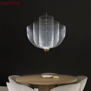 Designer Golden Grid Led Chandelier Postmodern Metal Bedroom chandelier