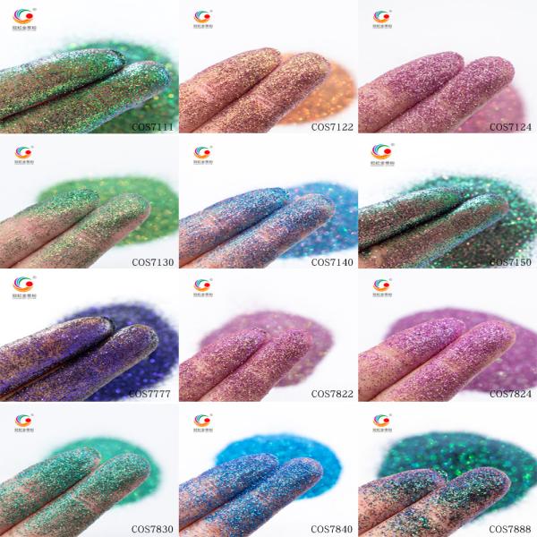 Dreamy and Gorgeous Chameleon Glitter Powder Customized Colors for Halloween Makeup Decorations from OEM/ODM Acceptable