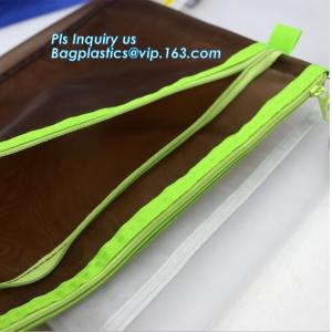 Office A4 /A5 size pvc plastic mesh zipper file bag, B6 A5 B5 A4 transparent