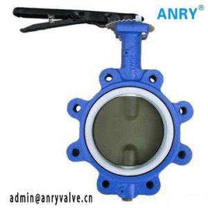 Soft Sealing Stainless Steel PTFE Seats CI Body Wafer Lug Type Butterfly Valve