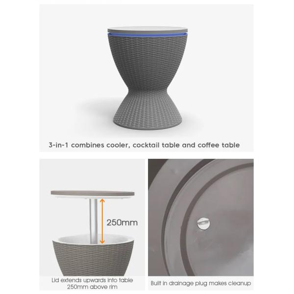 Versatile Ice Cooler Lift Top Table for Outdoor Camping Picnic Beach Cafe Bistro Garden