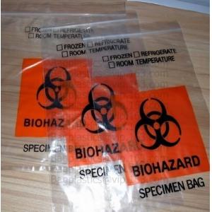 PE Biohazard Bag with zip,plastic biohazard zipper lock bag, Kangaroo Zipper Bag