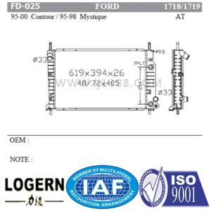 Compact FORD Car Radiator For Contour'95-00 / Mystique'95-98 Dpi 1718/1719
