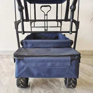 Collapsible Camping Cart Beach Trolley Cart With Roof Dollies Folding Wagon
