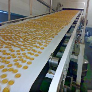 White Food Grade Adjustable Roller Conveyor Customized Size With Rubber Belt